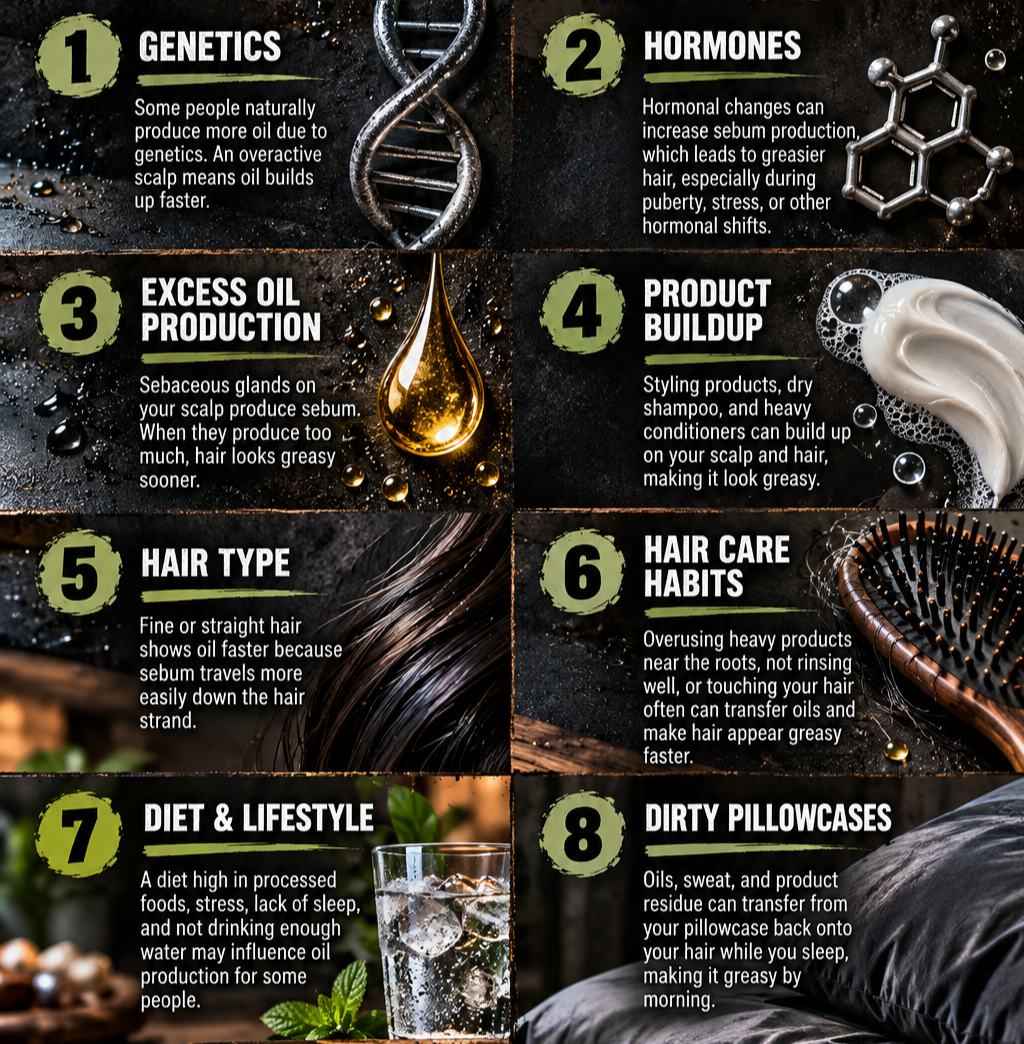 Why Does My Hair Get Greasy So Fast? 8 Causes & Solutions