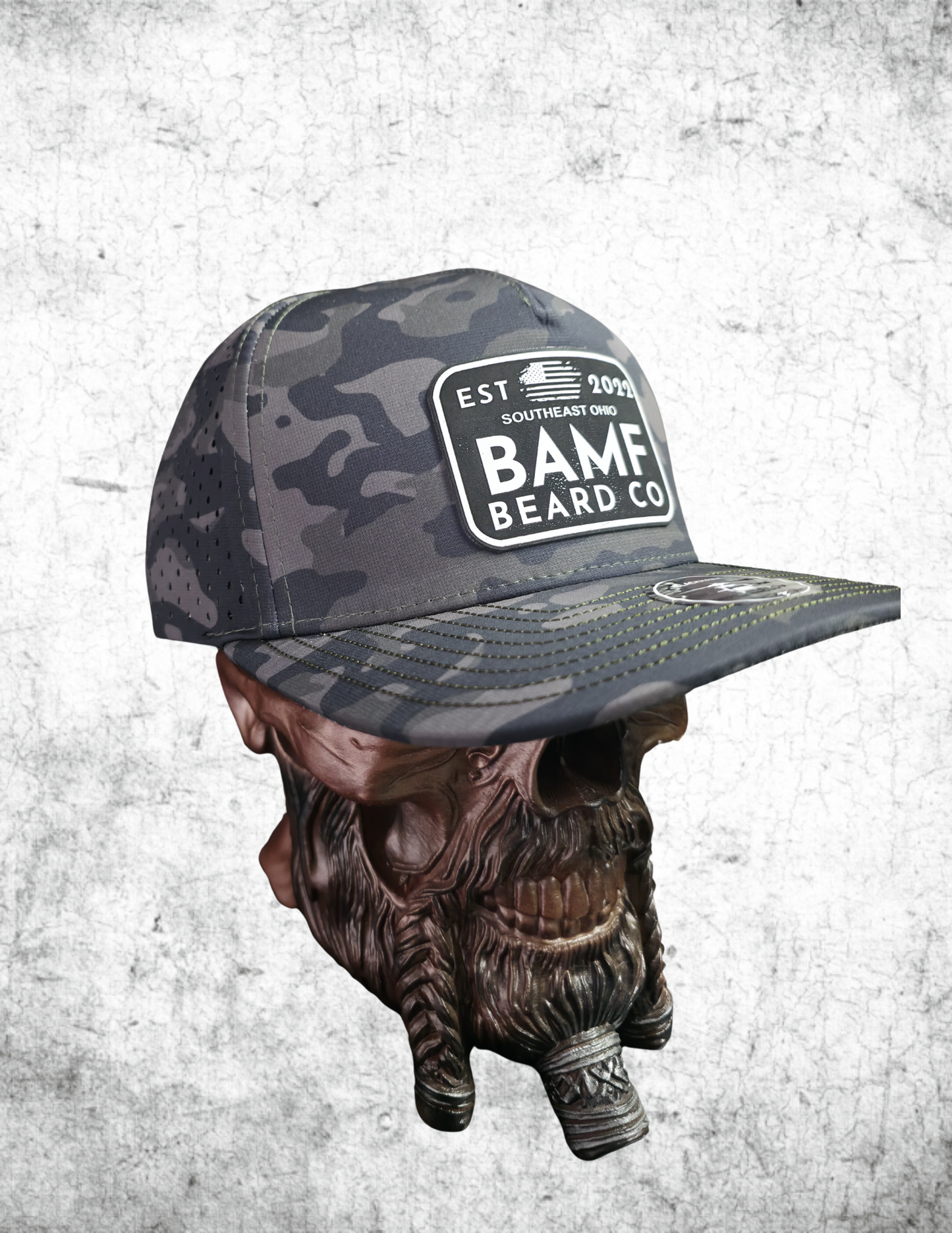 Black camo hat
