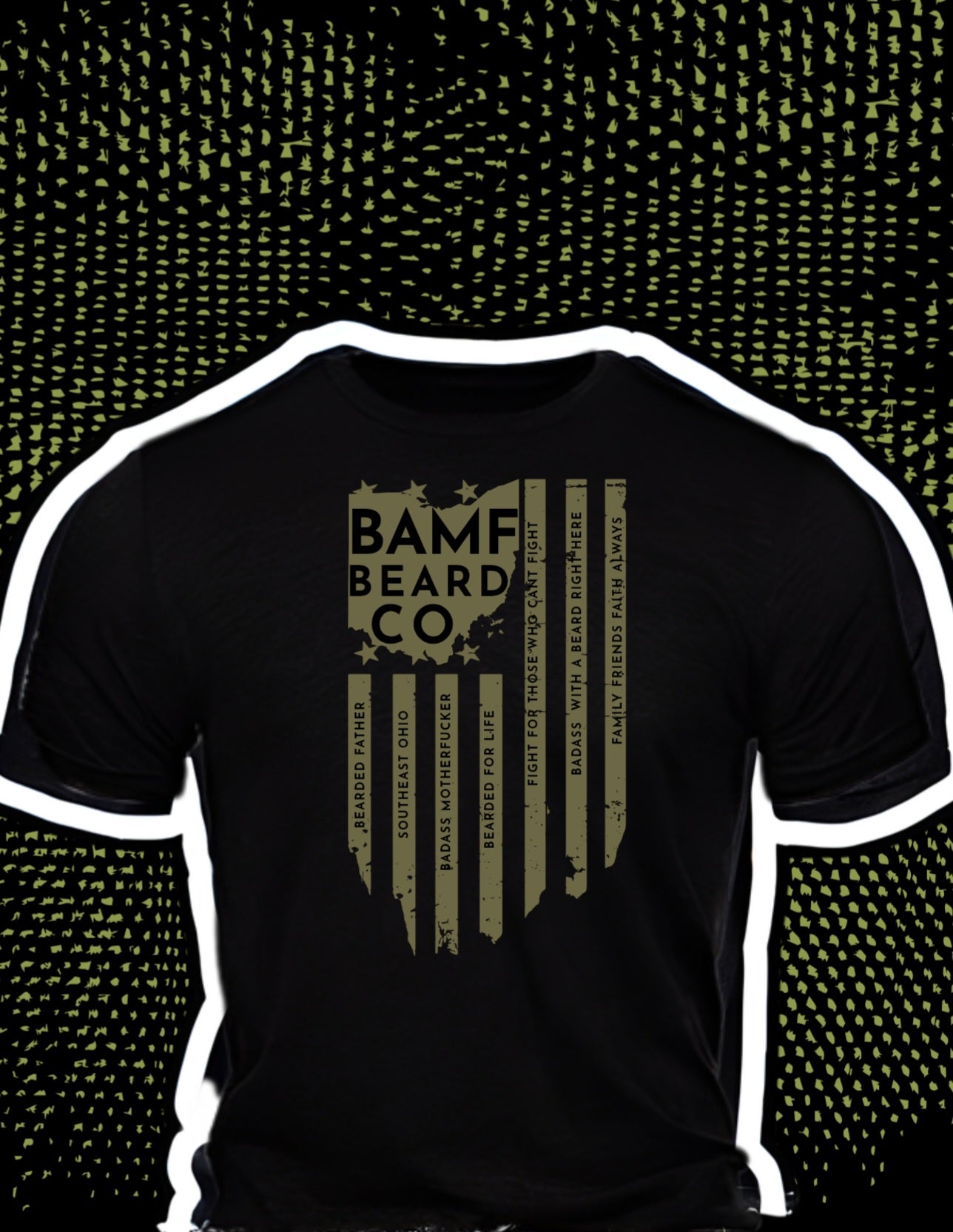 Green flag black shirt