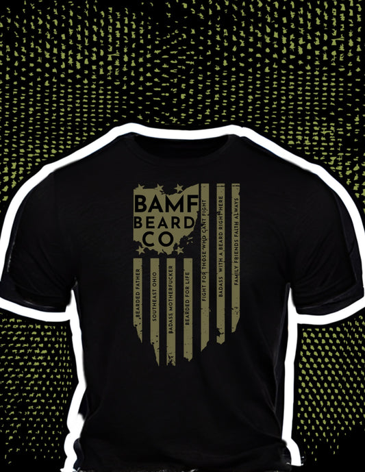 Green flag black shirt